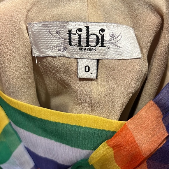 Tibi New York silk rainbow stripe blouse size 0 - Picture 2 of 6